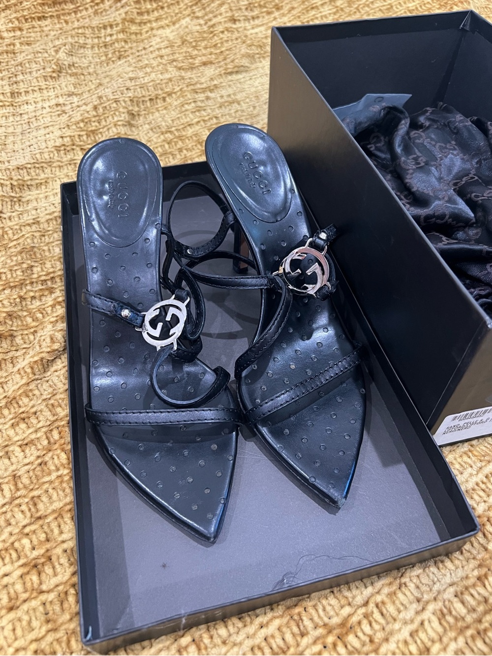 Archival Tom Ford for
GUCCI Monogram Hardware
Mules Size 5.5 w/ Box & Dustbag